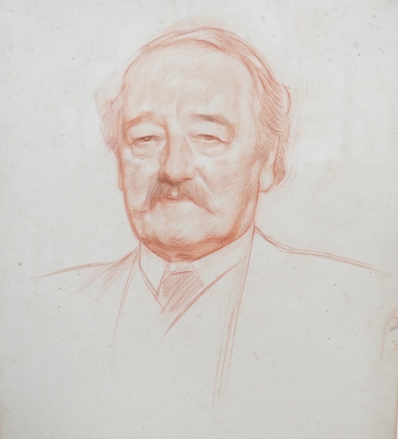 Attributed to Harold Speed (1872-1957), sanguine chalk, Portrait of Sir Hubert Parry, 52 x 45.5cm